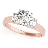 Exquisite Three-Stone Oval Diamond Engagement Ring — 9K/18K Gold & Platinum