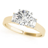 Exquisite Three-Stone Oval Diamond Engagement Ring — 9K/18K Gold & Platinum