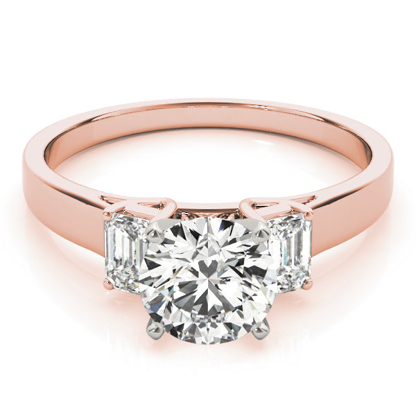 Exquisite Three-Stone Oval Diamond Engagement Ring — 9K/18K Gold & Platinum