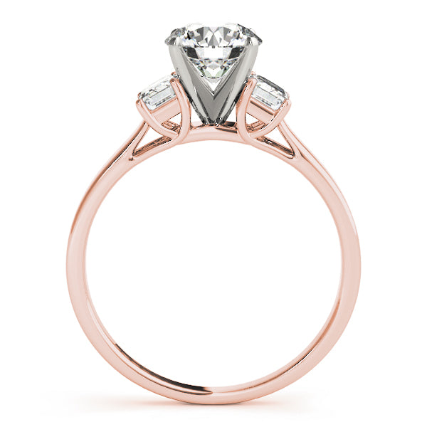 Exquisite Three-Stone Oval Diamond Engagement Ring — 9K/18K Gold & Platinum
