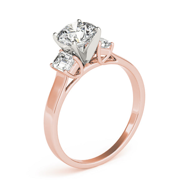 Exquisite Three-Stone Oval Diamond Engagement Ring — 9K/18K Gold & Platinum