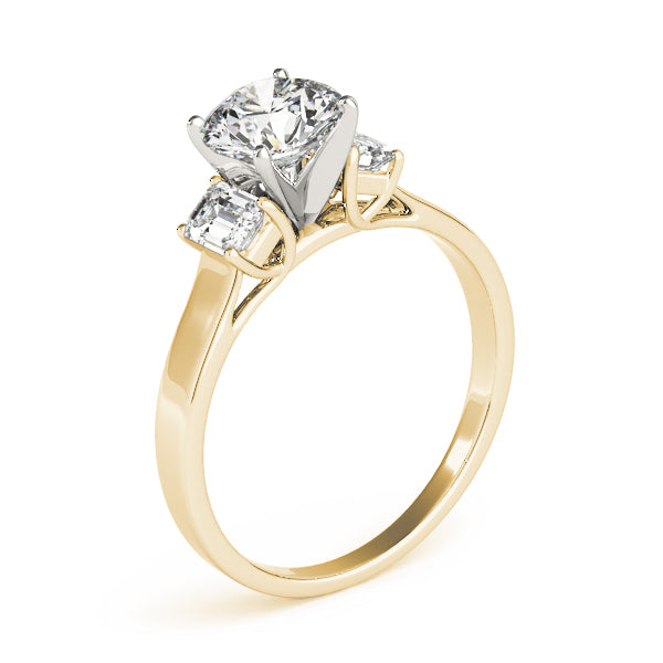 Exquisite Three-Stone Oval Diamond Engagement Ring — 9K/18K Gold & Platinum