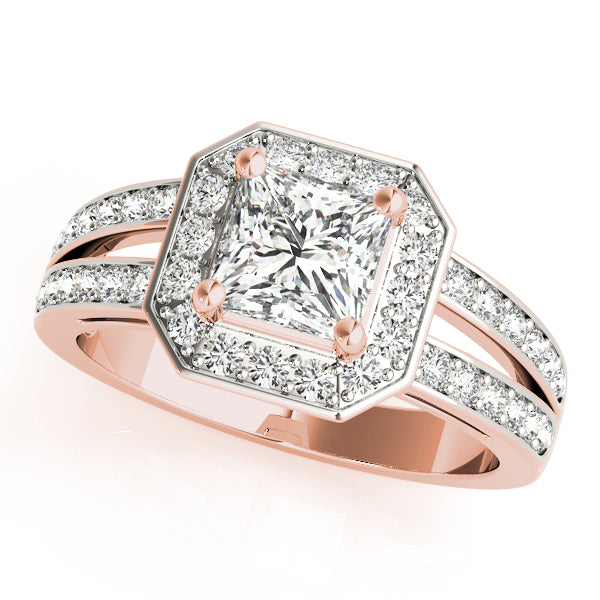 Regal Color Rings Princess Diamond Engagement Ring — 9K/18K Gold & Platinum