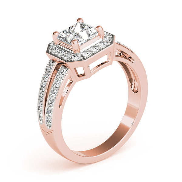 Regal Color Rings Princess Diamond Engagement Ring — 9K/18K Gold & Platinum