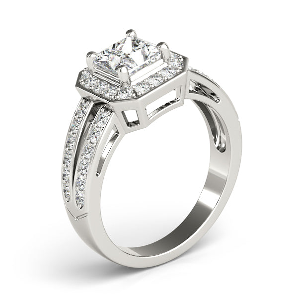 Regal Color Rings Princess Diamond Engagement Ring — 9K/18K Gold & Platinum
