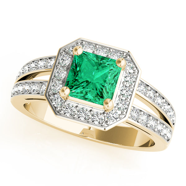Regal Color Rings Princess Diamond Engagement Ring — 9K/18K Gold & Platinum