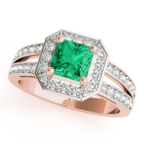 Regal Color Rings Princess Diamond Engagement Ring — 9K/18K Gold & Platinum