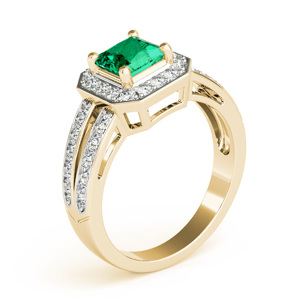 Regal Color Rings Princess Diamond Engagement Ring — 9K/18K Gold & Platinum