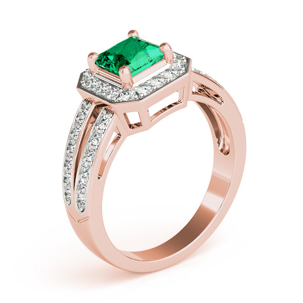 Regal Color Rings Princess Diamond Engagement Ring — 9K/18K Gold & Platinum