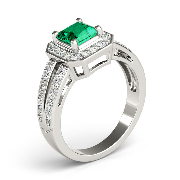 Regal Color Rings Princess Diamond Engagement Ring — 9K/18K Gold & Platinum