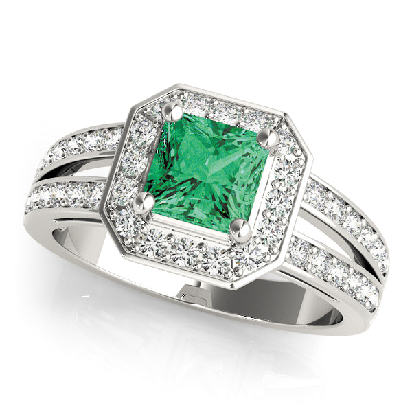 Regal Color Rings Princess Diamond Engagement Ring — 9K/18K Gold & Platinum