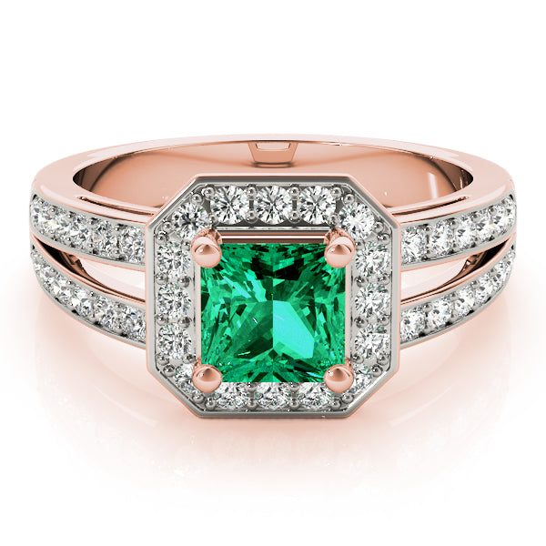 Regal Color Rings Princess Diamond Engagement Ring — 9K/18K Gold & Platinum