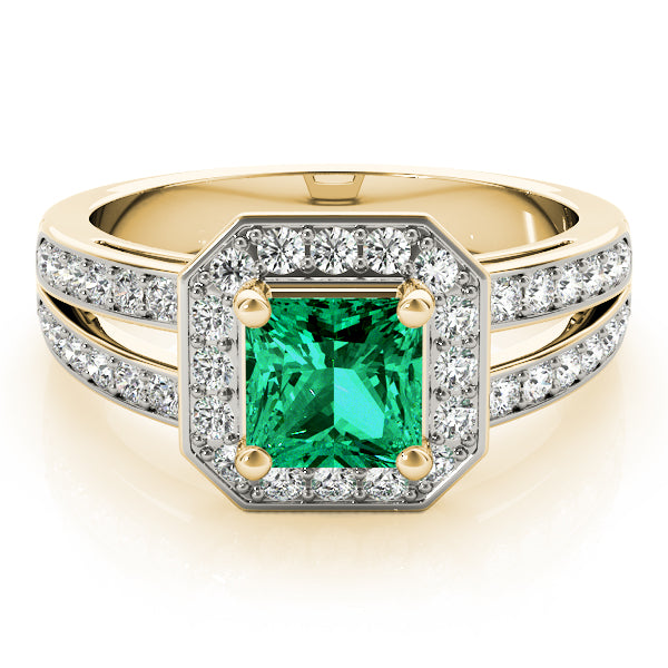 Regal Color Rings Princess Diamond Engagement Ring — 9K/18K Gold & Platinum