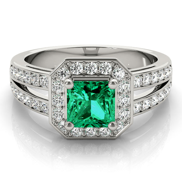 Regal Color Rings Princess Diamond Engagement Ring — 9K/18K Gold & Platinum