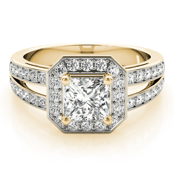 Regal Color Rings Princess Diamond Engagement Ring — 9K/18K Gold & Platinum