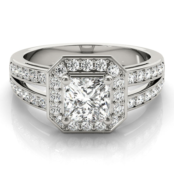 Regal Color Rings Princess Diamond Engagement Ring — 9K/18K Gold & Platinum
