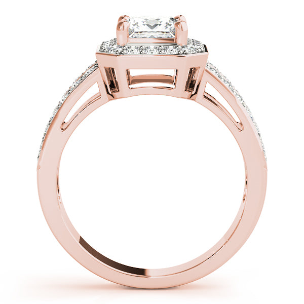 Regal Color Rings Princess Diamond Engagement Ring — 9K/18K Gold & Platinum