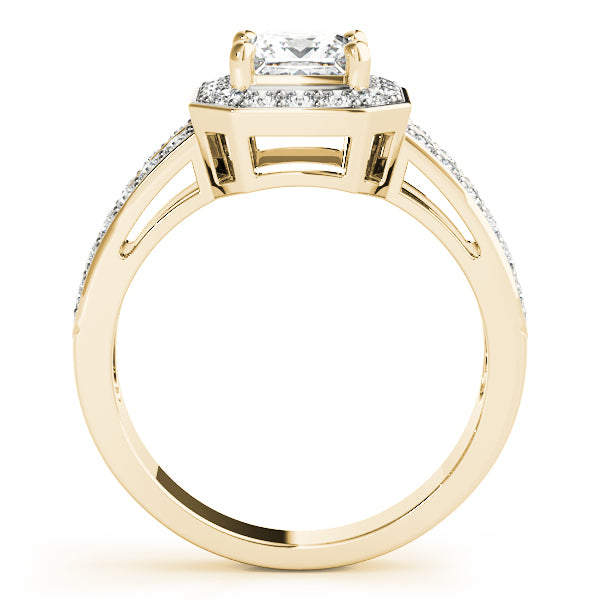 Regal Color Rings Princess Diamond Engagement Ring — 9K/18K Gold & Platinum