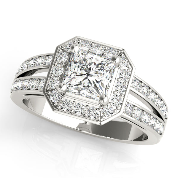 Regal Color Rings Princess Diamond Engagement Ring — 9K/18K Gold & Platinum