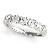 Bar Set Half Eternity Ring in Gold & Platinum