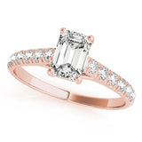 Sculpted Trellis Emerald Diamond Engagement Ring — 9K/18K Gold & Platinum