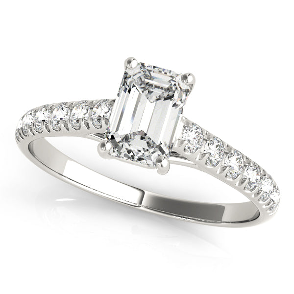Sculpted Trellis Emerald Diamond Engagement Ring — 9K/18K Gold & Platinum