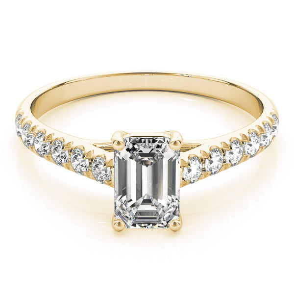 Sculpted Trellis Emerald Diamond Engagement Ring — 9K/18K Gold & Platinum