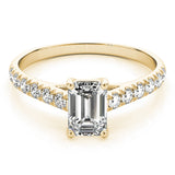 Sculpted Trellis Emerald Diamond Engagement Ring — 9K/18K Gold & Platinum