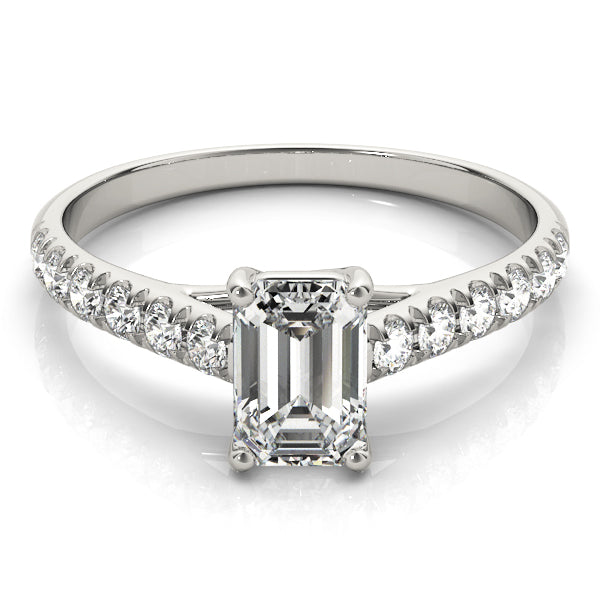 Sculpted Trellis Emerald Diamond Engagement Ring — 9K/18K Gold & Platinum
