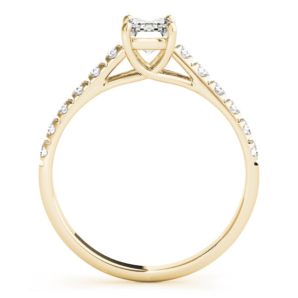 Sculpted Trellis Emerald Diamond Engagement Ring — 9K/18K Gold & Platinum
