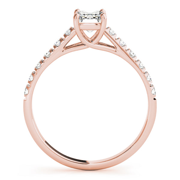 Sculpted Trellis Emerald Diamond Engagement Ring — 9K/18K Gold & Platinum