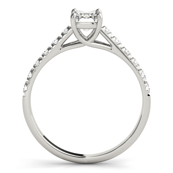 Sculpted Trellis Emerald Diamond Engagement Ring — 9K/18K Gold & Platinum