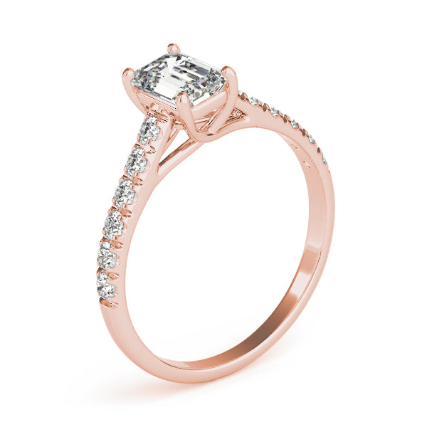 Sculpted Trellis Emerald Diamond Engagement Ring — 9K/18K Gold & Platinum
