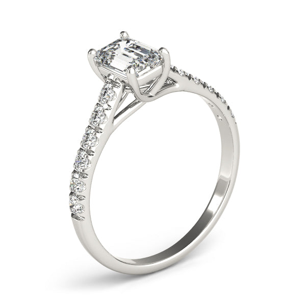 Sculpted Trellis Emerald Diamond Engagement Ring — 9K/18K Gold & Platinum