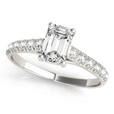 Sculpted Trellis Emerald Diamond Engagement Ring — 9K/18K Gold & Platinum