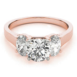 Couture Three-Stone Oval Diamond Engagement Ring — 9K/18K Gold & Platinum