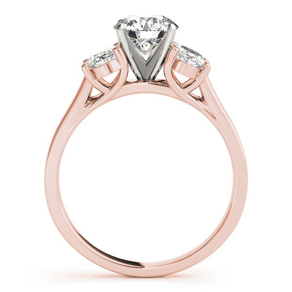 Couture Three-Stone Oval Diamond Engagement Ring — 9K/18K Gold & Platinum