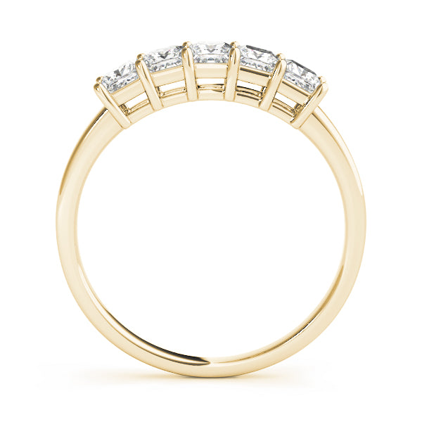 Fancy Princess Half Eternity Ring in Gold & Platinum
