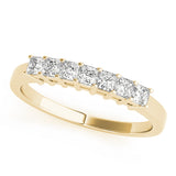 Single Row Fancy Princess Cut Wedding Half Eternity Ring in Gold & Platinum