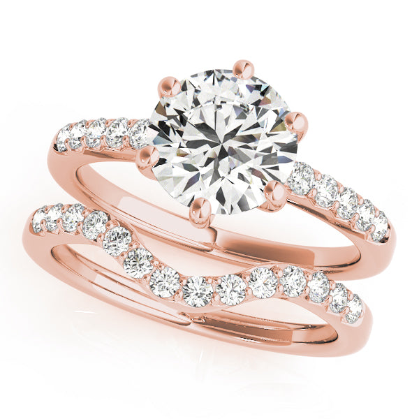 Romantic Prong-Set Round Diamond Engagement Ring — 9K/18K Gold & Platinum