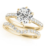 Romantic Prong-Set Round Diamond Engagement Ring — 9K/18K Gold & Platinum