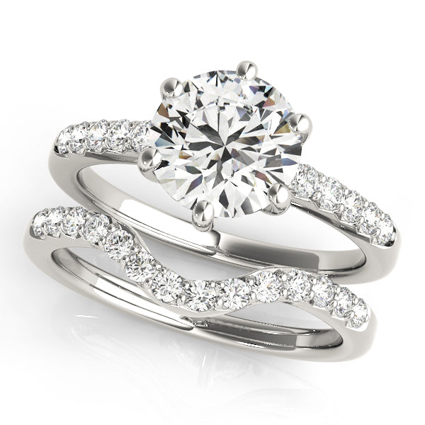 Romantic Prong-Set Round Diamond Engagement Ring — 9K/18K Gold & Platinum