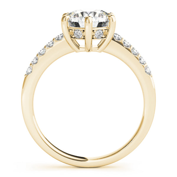 Romantic Prong-Set Round Diamond Engagement Ring — 9K/18K Gold & Platinum