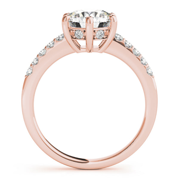 Romantic Prong-Set Round Diamond Engagement Ring — 9K/18K Gold & Platinum