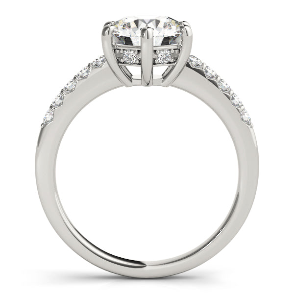 Romantic Prong-Set Round Diamond Engagement Ring — 9K/18K Gold & Platinum