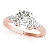 Lustrous Cluster Sides Round Diamond Engagement Ring — 9K/18K Gold & Platinum