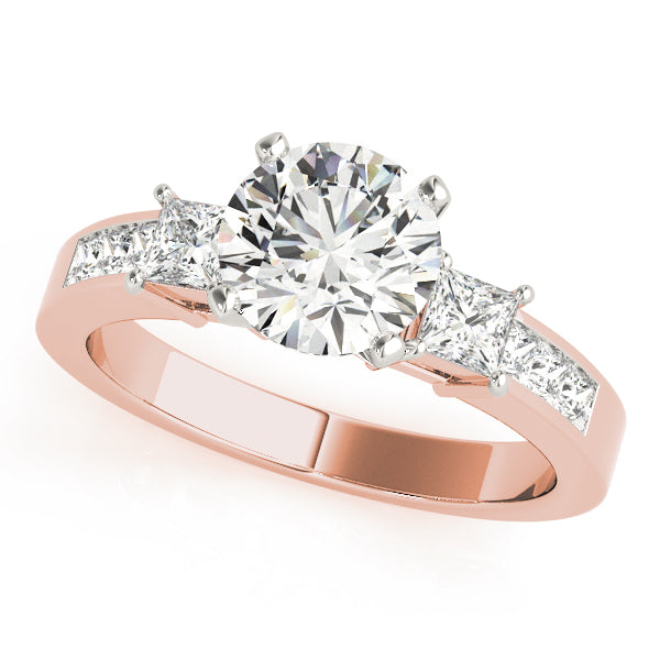 Opulent Three-Stone Princess Diamond Engagement Ring — 9K/18K Gold & Platinum