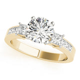 Opulent Three-Stone Princess Diamond Engagement Ring — 9K/18K Gold & Platinum