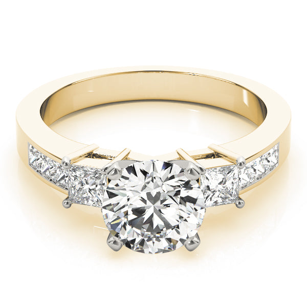 Opulent Three-Stone Princess Diamond Engagement Ring — 9K/18K Gold & Platinum