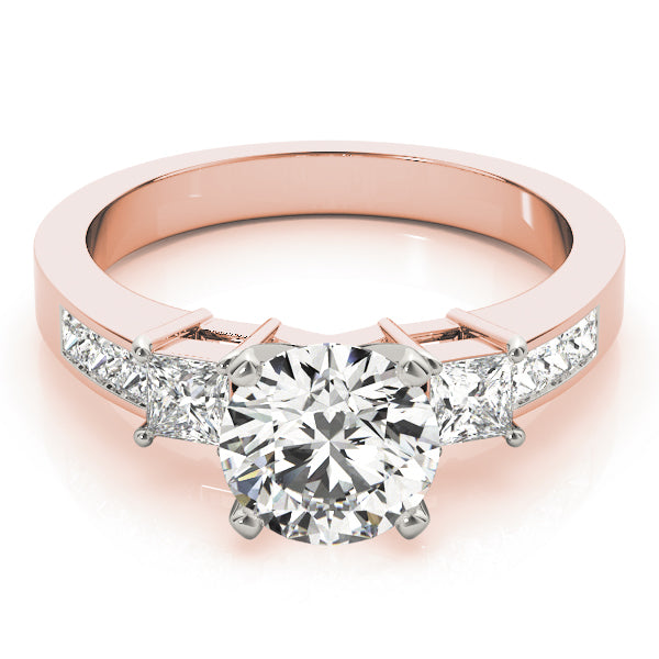 Opulent Three-Stone Princess Diamond Engagement Ring — 9K/18K Gold & Platinum